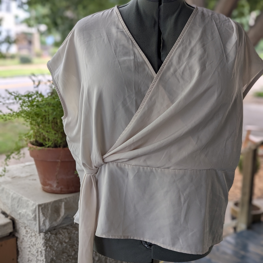 Cider Cream Wrap Blouse